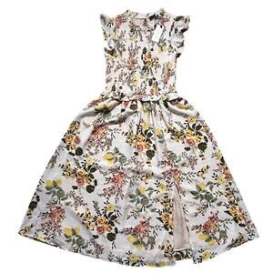 NWT Sugarlips White Floral Sleeveless Midi Dress Women's Small